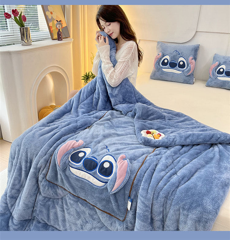 Stitch Fleece Pillow Blanket