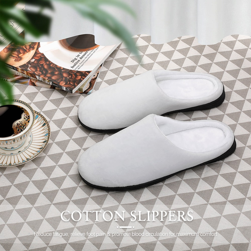 Comfortable Cotton Slippers with Rubber Sole