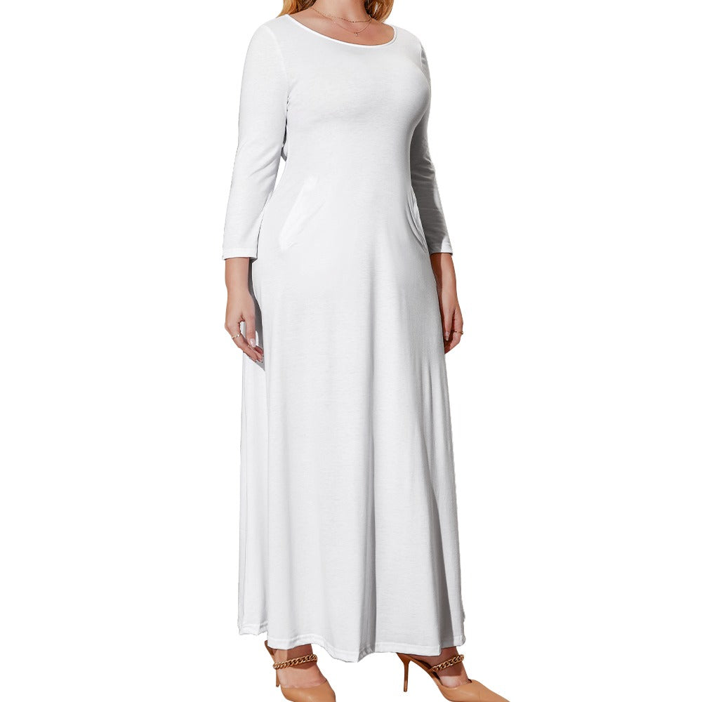 Loose Crew Neck Long Sleeve Dress