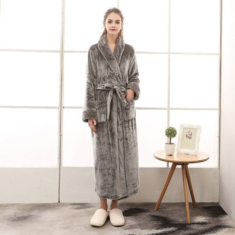 Plus Size Flannel Robe