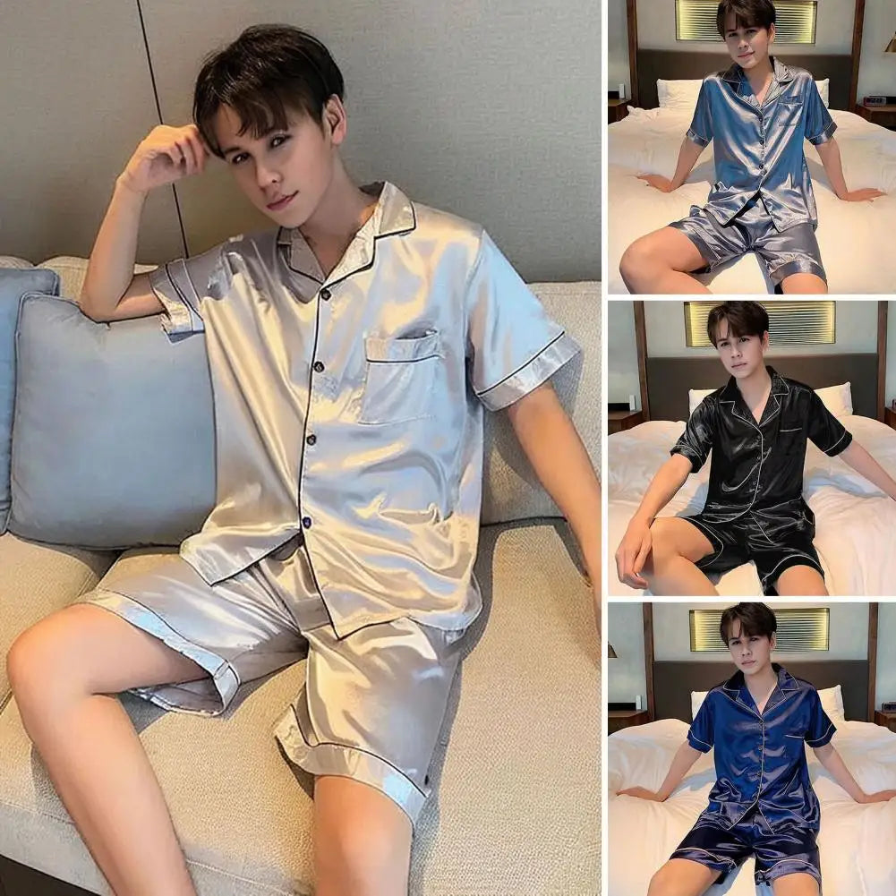 Men's Silk-like Pajama Set